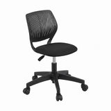 Artiss Ergonomic Office Chair Armless Study Chair Height Adjustable for Girls Boys Teens Black OCHAIR-M-1006-BK
