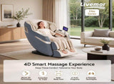 Livemor 4D Massage Chair Recliner SL Track Full Body Zero Gravity Massager Heated AI Body Scan SINA MASCHR-4D-SINA-GY