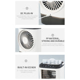Quiet Portable Water-Cooled Fan 6.56.59.45in, 3 Wind Speeds, Desktop Air Cooler for Home Dorm Desk V1369-AZ3-W-10346