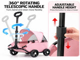 Grey Foldable Pet Stroller and Adjustable Sun Canopy - Spacious 4-Weel Wagon with 360&deg Rotating V888-ELOSUNG55904