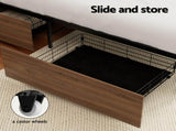 Artiss 2x Bed Frame Storage Drawers Trundle Black MBED-C-DRAW-WALX2