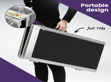 Equipmed 123cm Portable Folding Aluminium Access Ramp, 272kg Rated, Black Ultra-Grip, for V219-HELRMPEQ13SA