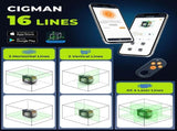 CIGMAN 16 Lines Green Laser Level 4360&deg Self Leveling, Side LCD, CMS04 V413-CM-S04