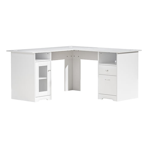 Artiss Computer Desk Shelf Cabinet L-Shape White 150CM FURNI-Q-DESK-L-WH-ABC