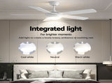 Devanti 52'' Ceiling Fan 5 Blades DC Motor w/Light w/Remote White CF-C-52-5B-986-WH