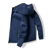 Men'S Hooded Jacket Outdoor Sport Jacket Lightweight Windbreaker Zip Pocket - Dark Green - Size V1106-M-APP-95126-DARK1-3XLAU3XLEU56
