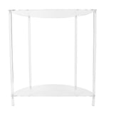 Acrylic Side Table Semiellipse 2 Tier Small Nightstand for Living Room Bedroom Bedside Wall V1294-YM0901-3116240035011
