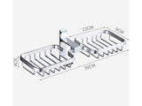 Soap Holder Easy-Installation Hollow Design Square-Shaped Punch-free Soap Drain Box for Home-Silver V1263-JX-2672
