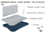 Dog Pee Pad Holder with Pee Pads, 20.1"x15.6"X1.4" Indoor Dog Potty Pad with Splash Guard for Puppy V1107-135-96921