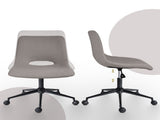 2 Set Office Desk Chair - Loop Yarn Fabric Home Swivel Chair Cut-Out Seat HALO GREY V274-FT-VOC-002BK-LGY2