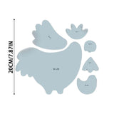 Weekend Chicken Patchworking Template Set - 8 Inch Acrylic Chicken Shape Sewing Stencil, DIY V1366-AZ2-W-16444