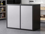 Giantz Steel Tool Cabinet Wall Mount Adjustable Shelf Garage Storage Lockable Black Grey TC-STA-2D-BG