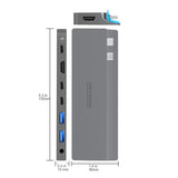 INTACT 9839T Dual USB-C 8-in-1 with Dual HDMIUSB3.0*3USB-C Female PD Power Adapter V28-ELEINT9839T