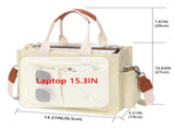 White Stylish Canvas Briefcase Tote Bag with Large Capacity for Women V888-ELOSUNG12882