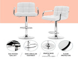 Artiss Bar Table and Stools Set Dining Desk Kitchen Chairs Cafe Pub BA-TAB-CHR-GASLIFT-WH