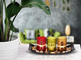 4-Piece HOME Letter Tealight Candle Holder Set with Black Display Tray V1188-MS-731-021