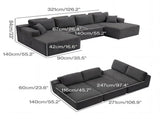 Levede Modular Sofa Lounge Set Corduroy U Shaped Sectional Cloud Couch Grey SOFABED1013-GY-AU