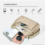 Purple Lightweight Nylon Crossbody Bag for Women - Multi-Compartment Shoulder Purse with Adjustable V888-ELOSUNG56194-5