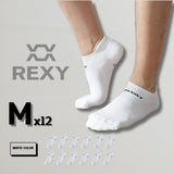 12X Rexy Seamless Sport Sneakers Socks Medium Non-Slip Heel Tab WHITE V274-GM-RXSPSK-M12-WH