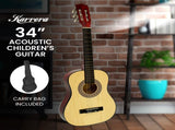 Karrera 34in Acoustic Childrens Wooden Guitar - Natural NC-34-NAT