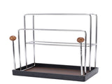 Cutting Board Rack Organizer Stainless Steel Kitchen Countertop Utensil Holder with Drain Tray for V1294-YM0901-3118250144611