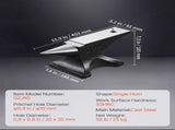 Single Horn Anvil, 55lbs Cast Steel Anvil, High Hardness Rugged Round Horn Anvil for Blacksmiths, V952-GZDJG25KG000U4QUNV0