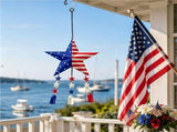 Metal Wind Chime, Patriotic Star Windchimes for Outside, 23 Inch Weather Resistant Outdoor Wind V1369-AZ3-W-12245