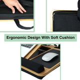 CARLA HOME Bamboo Laptop Lap Desk with Cushion, Angle Adjustable and Sleeve Case Bag for Office and LSB-36068