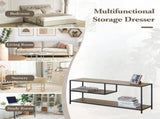 CARLA HOME Industrial Console Table - 3 Shelf Open Storage - Brown - Commodity Shelf V178-36447