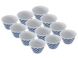 12Pcs Milk Cup AntiScalding Melamine BlueDots Pattern Drinkware Kit for Home Restaurant V1294-YM0901-3118210153111