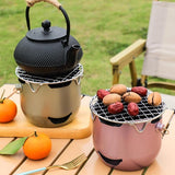 Grill - Portable Charcoal Grill - Mini Stainless Steel Charcoal Grill - Small Outdoor Grill V1188-ZXY-131-709