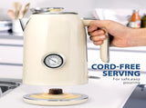 Electric Kettle, 1.7L Stainless Steel Tea Kettle with Temperature Gauge, Water Boiler with LED V1192-AZ-W-11016