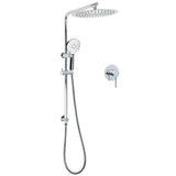 WELS Twin Shower Set Large Round 12" Rainfall Head 3 Modes Handheld Silde Rail Mixer V1233-C4902B22HR002M4CKSR112KRD201CR