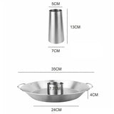 Stainless Steel Turkey Roaster Pan with Handles for Outdoor BBQ Picnic and Home Grilling Silver 35 x V1189-LC-HW-00393