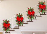 Cordless Prelit Stairway Trim Paired with Christmas Wreaths,Designed for Front Door,Holiday Wall and V1369-AZ3-W-22456