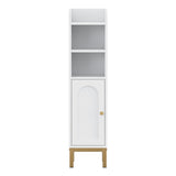 Artiss Bathroom Storage Cabinet Floor Organizer Toilet Corner Adjustable Shelf with Door White FURNI-G-BATH-AZ01-WH