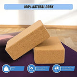 2 x Cork Yoga Block Organic Yoga Prop Accessory Exercise Brick V63-823991