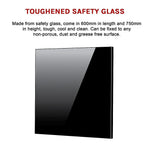 Toughened 60cm x 75cm Black Glass Kitchen Splashback V63-800187