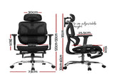 Artiss Ergonomic Office Chair Footrest Black OCHAIR-H-FZ28-BK