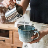 2X Reactive Glazed Ceramic Organic Coffee Mug 350ml Natural EARTHY GREY BLUE V274-HA-LA-P0024806-BUVT