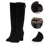 1 Pair Stylish Black High Heel Boots for Women with Breathable, Skin-Friendly Comfortable Material V1192-AZ-W-27393