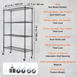 VEVOR Storage Shelving Unit with Wheels, 4-Tier Adjustable, 700 lbs Capacity, Heavy Duty Garage V952-YXLZLKHJC18DXZ4I6V0