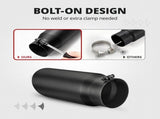 5" to 6" Diesel Exhaust Tip for Trucks, Universal Bolt-On, Black Powder Coated Stainless Steel, 15" V1258-DP02-C-3116