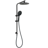 Matt Black Round 9" Rainfall Head Handheld Sliding Rail Wall Arm Dual Shower Set V1233-C4902B22PHR003M4CBSR0901B