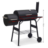 Wallaroo 2-in-1 Outdoor Barbecue Grill & Offset Smoker BBQ-DS35-B