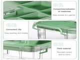 Medicine Storage Box, 2-Layer Multi Grid First Aid Medication Container, Portable Household Medicine V1237-ZY00B0DKTFLNYN