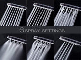 Rain Shower Head with Handheld, 6 Jet Types, High Pressure Water Saving V1263-JX-5184