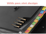 Extended file manager leather organ bag 26 compartment portable organ bag multi layer folder large V1192-AZ-W-13895