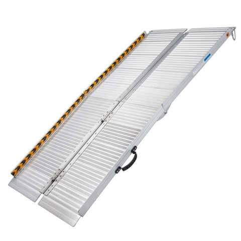 Kartrite 6ft Aluminium Foldable Wheelchair Ramp Non-Slip R02 Silver RAM-WCR-R02-6FT