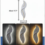 1Pack Modern Feather Wall Sconce LED Decorative Wall Light with Artistic 3D Feather Design & Soft V1107-CS-JNWZTBFS13